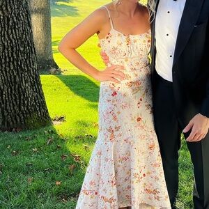 ML MONIQUE LHUILLIER Jacquard Midi Dress Size 6